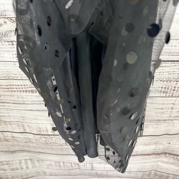 Eliza J Black Tulle and Sequin Spaghetti Strap Dress, EUC, Size 2, MSRP $179 - Picture 9 of 11